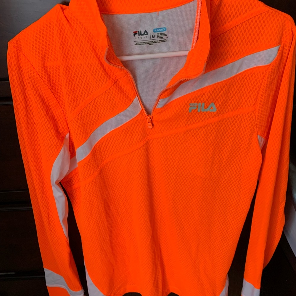 Fila neon orange running jacket